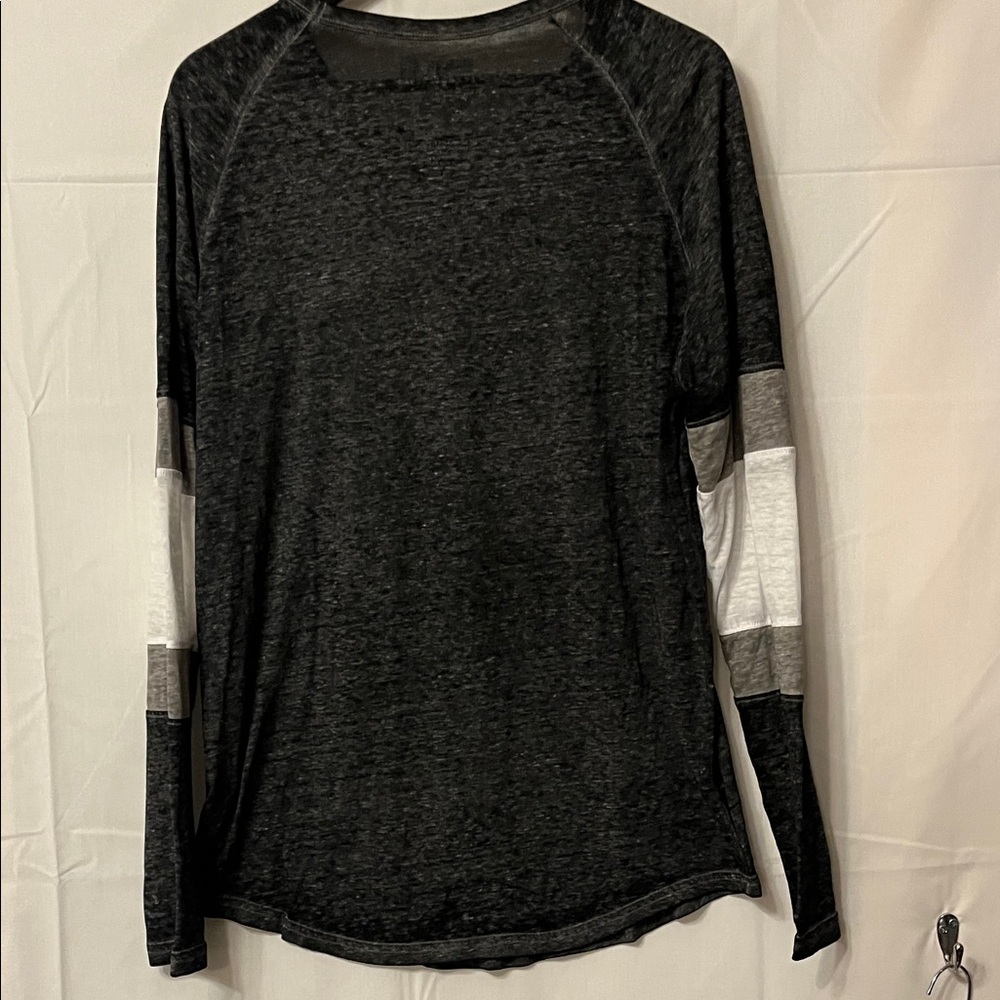Free People Black and Gray Graphic Long Sleeve Shirt - Picture 3 of 8